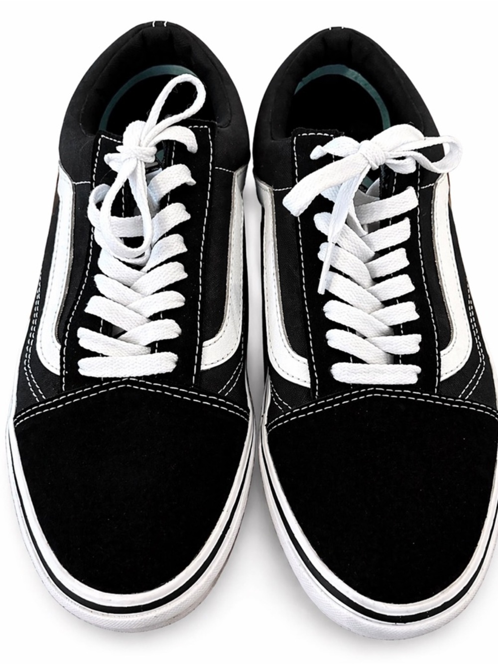 Vans Black and White Low-Top Skate Sneakers